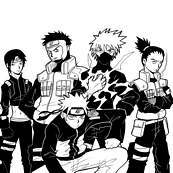 coloriage naruto kakashi sai et shicamaru